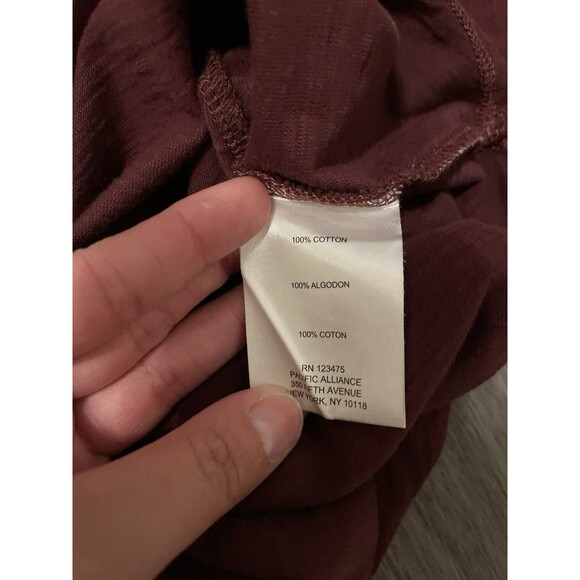 Frye and Co Shirt Womens Size 3X Maroon Cotton Long Sleeve Thumb Hole - Picture 4 of 9